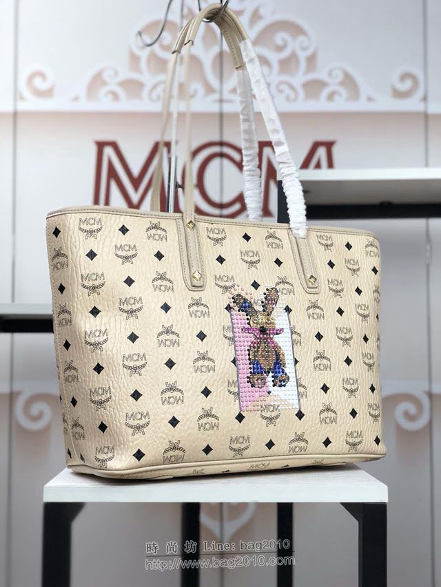 MCM女包 原單 6268打釘兔子 Stripe鉚釘子母購物袋 搭配小包 MCM女手提袋 MCM肩背包  mdmc1401